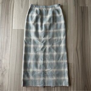 Vintage Jones New York Wool Plaid Maxi Skirt